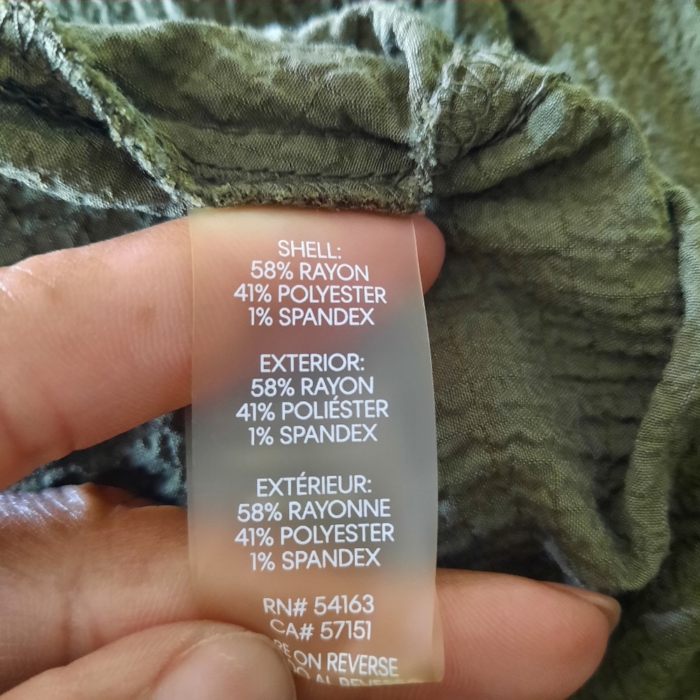 Calvin Klein Faux Wrap Dress Size 6 Army Olive Green Side Tie Minimalist - Picture 14 of 16